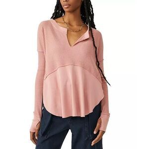 We The Free Monterey Thermal Split-Neck pink hi low top size XS